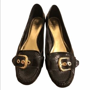 AUDREY BROOKE Reptile Snake Embossed Print Women’s Loafers